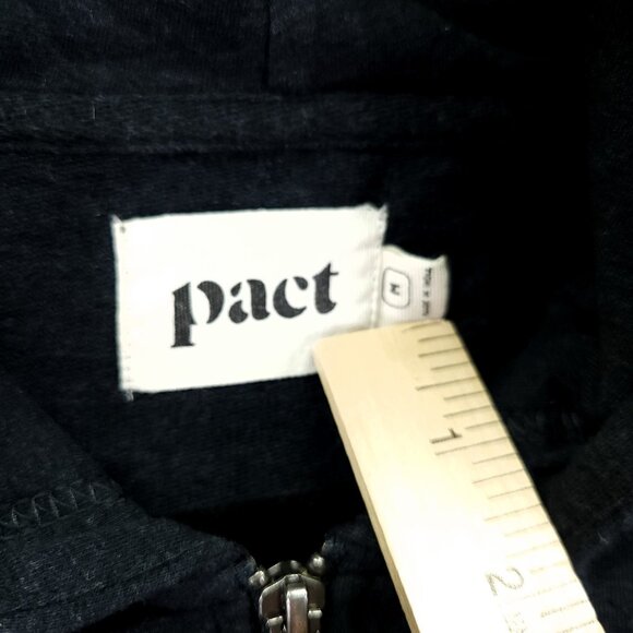 Pact Hoodie Sweatshirt Mens Medium Blue Organic Cotton Full Zip Sustainable - Picture 6 of 13